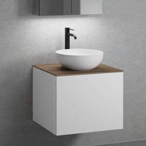 neoro n50 Meuble bas l : 60 cm, 1 tiroir, lavabo Ø 40 cm blanc mat,, BN0064WM+BN0062WM+BN0431WM+BN0401WL,