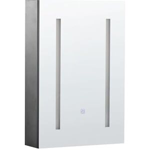 Beliani Armoire de Toilette Moderne Minimaliste 40 x 60 cm avec Rangement LED Noire Cameron - Publicité