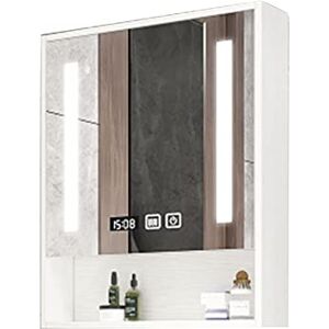 KLLJHB Armoire de Salle de Bain avec Miroir, Armoire de Salle de Bain avec Miroir, Armoire Murale avec Miroir argenté Clair, Armoire à Miroir Smart Touch avec étagères - Publicité