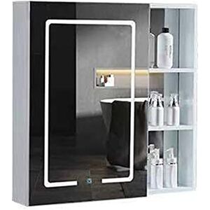 Suuim Armoire à Miroir de Salle de Bain, Armoire de Salle de Bain avec Miroir Armoire à Miroir Smart Touch Miroir d'armoire Mural avec Miroir argenté Clair avec étagères - Publicité