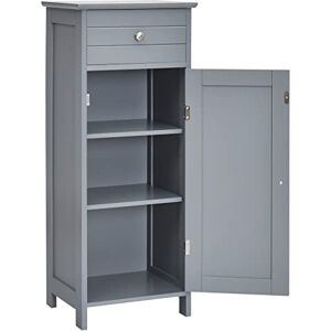 LIFEZEAL Meuble de Salle de Bain sur Pied, Armoire Toilette Rangement en MDF avec Tiroir et Étagères Réglables, 35,5 x 30,5 x 88cm, Meuble Colonne Bas pour Salon, Cuisine et Couloir (Gris) - Publicité