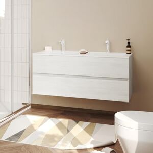 Saniverre Easy Meuble Salle de Bain Double Vasque Chêne Clair Largeur 120 cm - Publicité