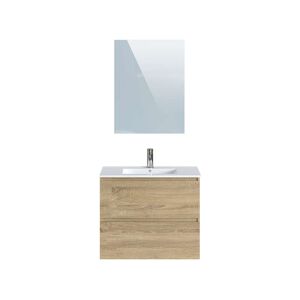 Conforama Ensemble meuble+vasque+miroir TRITTON coloris bois clair - Publicité