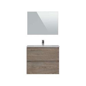 Conforama Ensemble meuble + vasque + miroir TRITTON coloris bois - Publicité