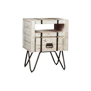 Wanda Collection Meuble sous vasque de salle de bain en bois et métal blanc L60cm Blanc 60x78x47cm