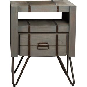 Wanda Collection Meuble sous vasque de salle de bain en bois et métal gris L60cm Gris 60x78x47cm