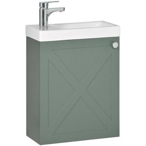 Mob In Meuble lave-mains vert de gris + robinet chromé Vert 41x53x21cm