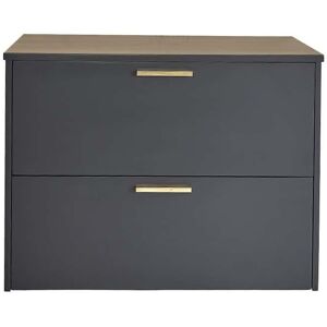 Bois Dessus Bois Dessous Meuble sous vasque en acacia massif noir 80 cm Noir 80x60x50cm