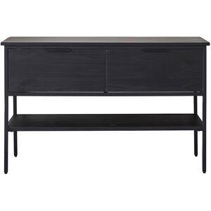 Bois Dessus Bois Dessous Meuble double vasque en pin massif et métal 2 tiroirs Noir 120x75x120cm