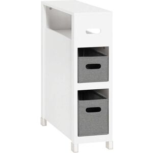 SoBuy Meuble de rangement effet bois blanc Blanc 20x70x60cm