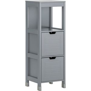 SoBuy Meuble demi-colonne effet bois gris Gris 30x90x30cm