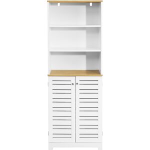 SoBuy Meuble colonne effet bois blanc Blanc 60x160x30cm