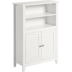 SoBuy Meuble bas 2 portes effet bois blanc Blanc 60x90x26cm