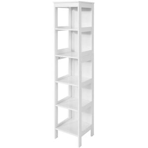 SoBuy Meuble colonne effet bois blanc Blanc 30x139x30cm