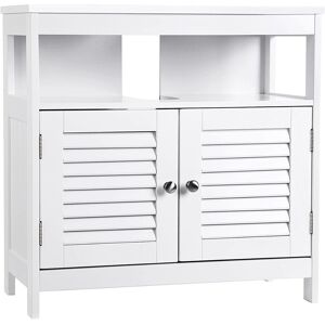 Calicosy Meuble sous vasque blanc 2 portes 1 niche L60 x H60 cm Blanc 60x60x30cm