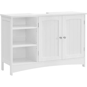 Calicosy Meuble sous vasque blanc 2 portes 3 niches L90 x H60 cm Blanc 90x60x30cm