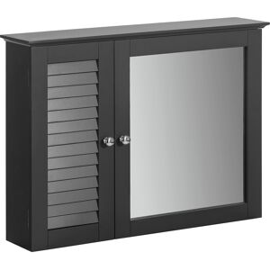 SoBuy Meuble haut avec miroir effet bois gris Gris 65x49x15cm