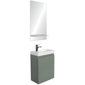 Mob In Meuble lave-mains vert + miroir rectangulaire Vert 41x53x21cm