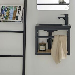 Mob In Meuble lave-mains + robinet noir Noir 40x32x22cm