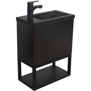 Mob In Meuble lave-mains noir carbone suspendu Noir 50x50x21cm