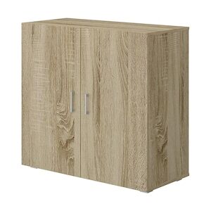 King Home Cabinet 2 portes plaqué 90x41x85h cm Chêne