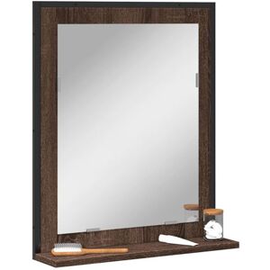 Non communiqué vidaXL Miroir de salle de bain et étagère chêne marron bois ingénierie Marron - Publicité