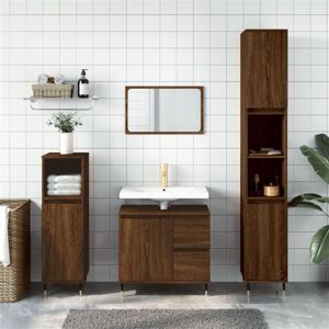 Non communiqué vidaXL Ensemble de meubles de salle de bain 3 pcs Chêne marron Marron - Publicité