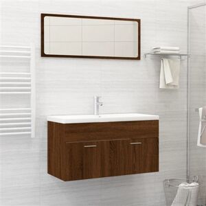 Non communiqué vidaXL Ensemble de meubles de salle de bain 2 pcs Chêne marron Marron - Publicité