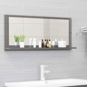 804588 vidaXL Miroir de salle de bain Gris brillant Bois d’ingénierie - Publicité