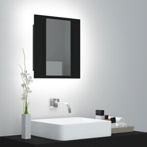 804949 vidaXL Armoire à miroir de salle de bain LED Noir 40x12x45 Acrylique - Publicité