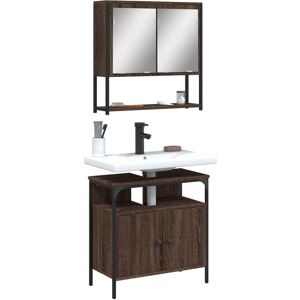 3214659 vidaXL Ensemble de meubles de salle de bain 2 pcs Chêne marron - Publicité