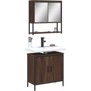 3214664 vidaXL Ensemble de meubles de salle de bain 2 pcs Chêne marron - Publicité