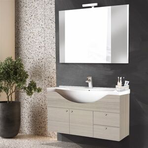 Venetacasa Salle de bain complète avec meuble suspendu et lavabo 100 cm couleur eucalyptus - Sole