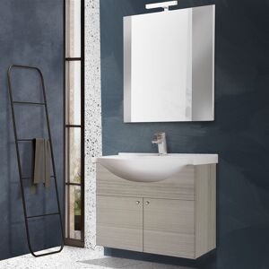 Venetacasa Salle de bain complète avec meuble suspendu et lavabo 80 cm couleur eucalyptus - Sole