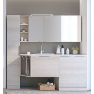 LEGNOBAGNO Meuble de salle de bain avec évier et porte lave-linge 200 cm - Carruba Opaco