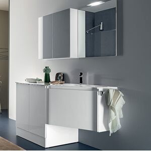 RAB ARREDOBAGNO Meuble de salle de bain thaï avec support machine à laver et lavabo 130 cm - Vul