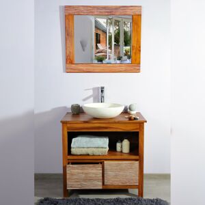 Saniteck Meuble et miroir de salle de bain en teck 85 - New Savanah - Publicité