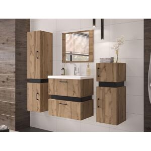 Mobistoxx Salle de bain complète TROSCO 6 portes chêne wotan/anthracite