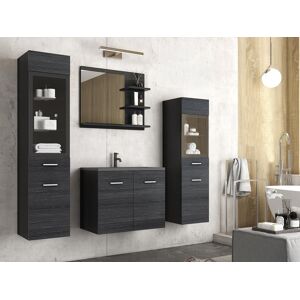 Mobistoxx Salle de bain complète MADRID 6 portes graphite sans led