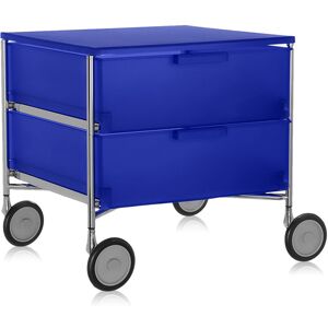 KARTELL meuble avec roues et 2 tiroirs MOBIL (Cobalt - PMMA opaline)