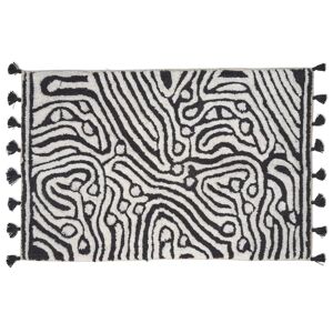Tapis de salle de bain Maze 60x90 cm Noir-blanc