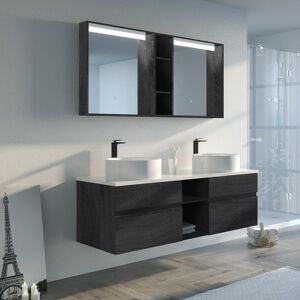 Distribain Meuble salle de bain LASPEZIA 1600 Noir