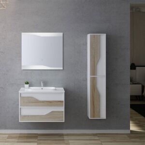 Distribain Meuble salle de bain URBINO 800 Scandinave et Blanc