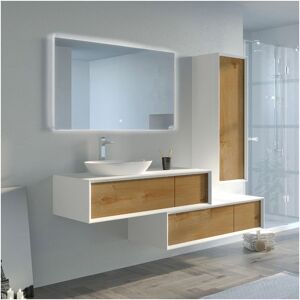 Distribain Meuble salle de bain BELSITO 1200 bois naturel et blanc