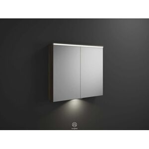 Burgbad Eqio meuble miroir SPGT090F2012 90 x 80 x 17 cm, decor marron truffe