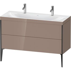 XViu Duravit vasque XV4713OB286C 120x48cm, 2 coulissants, sans trou pour robinet, noir mat, Cadres C, cappucino brillant - Publicité