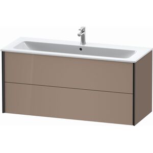 XViu Duravit vasque XV41280B286 121 x 56 x 48 cm, cappucino brillant, 2 tiroirs, suspendu, noir mat