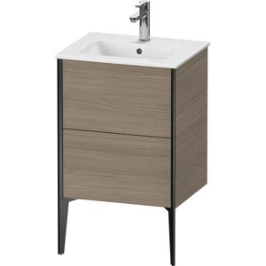 XViu Duravit vasque XV44590B235 51x42x59,4cm, 2 coulissants, debout, noir mat, chene terra