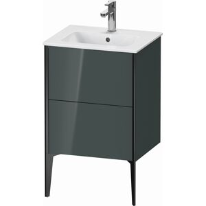 XViu Duravit vasque XV44590B238 51x42x59,4cm, 2 coulissants, debout, noir mat, gris dolomiti brillant - Publicité