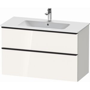 Duravit D-Neo meuble sous-vasque DE43630BD220000 101 x 46,2 cm, noir diamant/ blanc brillant, 1 tiroir, 1 coulissant